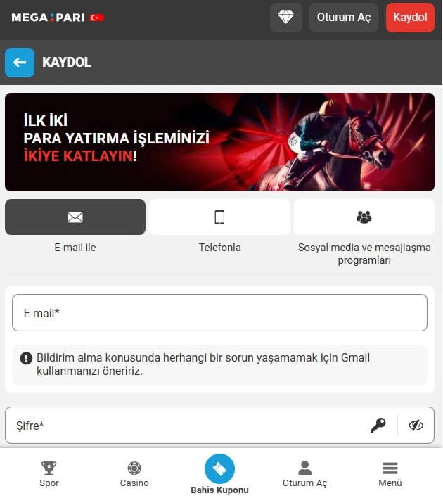 Megapari Mobil Site